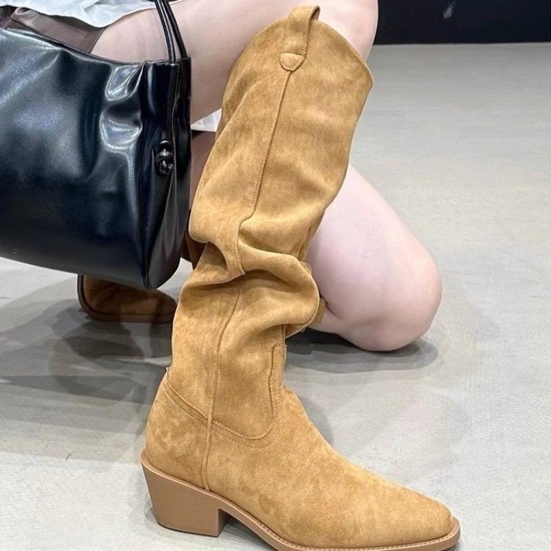 Fashion Duidui Long-tube Knight Boots Women's Shoes 2025 New Autumn and Winter Knee-free Mid-tube Long Boots