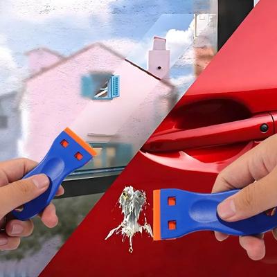 3 Sets Grattoir de nettoyage multifonctionnel pour vitre de voiture avec lames en plastique Grattoir de nettoyage pour enlever les étiquettes de sol autocollantes