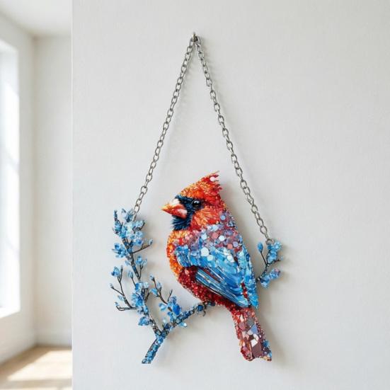 Birds Hanging Ornaments Acrylic Bird Window Decorations Colorful Sun Catchers for Christmas Trees Easter Parties Home Garden Patio Balcony Decor