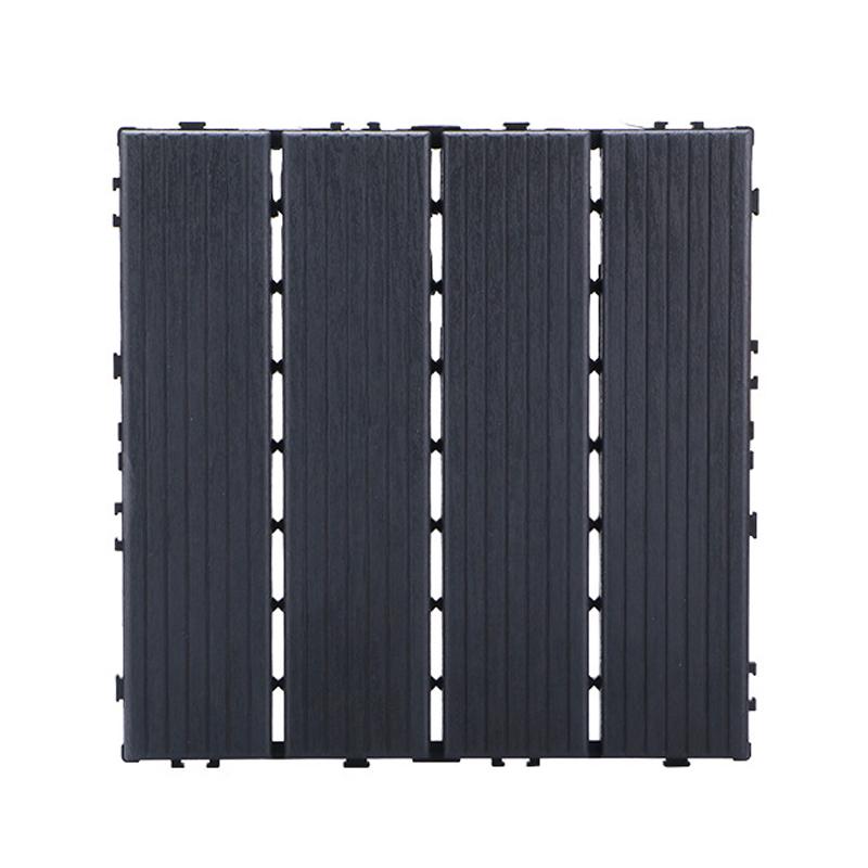 30X30Cm Hardwood Decking Tiles Interlocking Composite Wood Floor Covering for Outdoor Garden Terrace Easy Installation