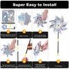 1/10Pcs Farm DIY Silver Laser Bird Repellent Pinwheels Rotating Windmill Outdoor Lawn Decor Garden Bird Repeller