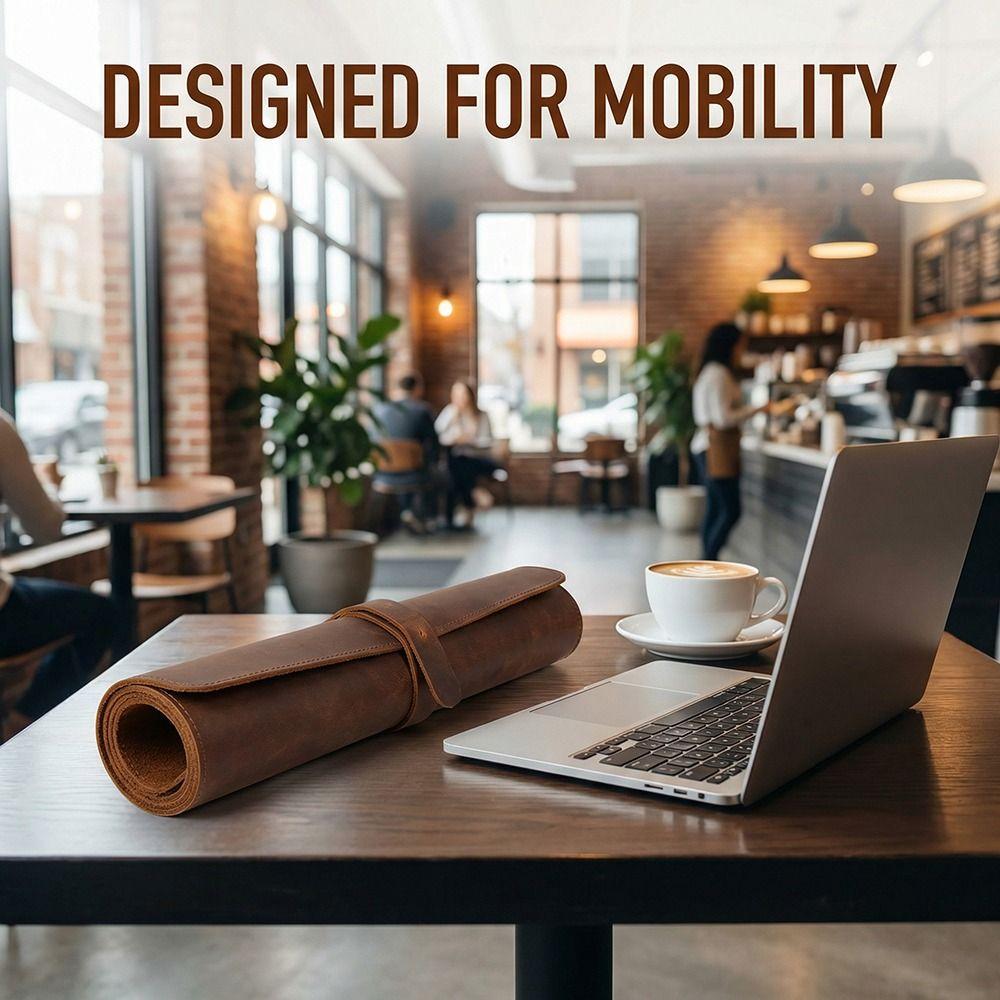 Leather Keyboard Mice Mat Non-slip Writing Pad Retro Table Protector  Home Office