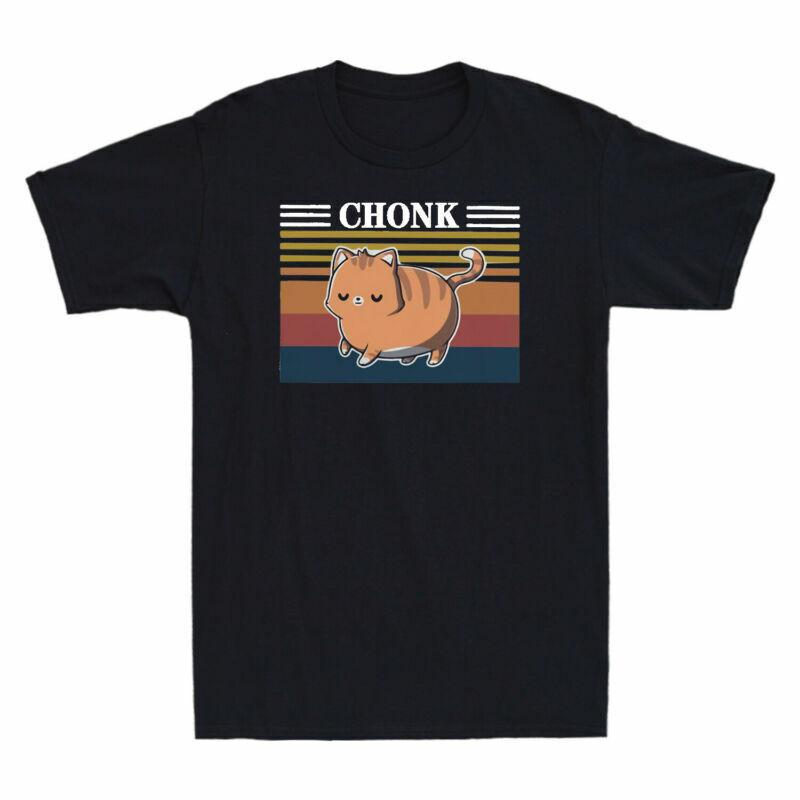 Tshirt Cat Tee Chonk Funny Kitties Cotton Retro Vintage Animal Meme Cat Shirt S