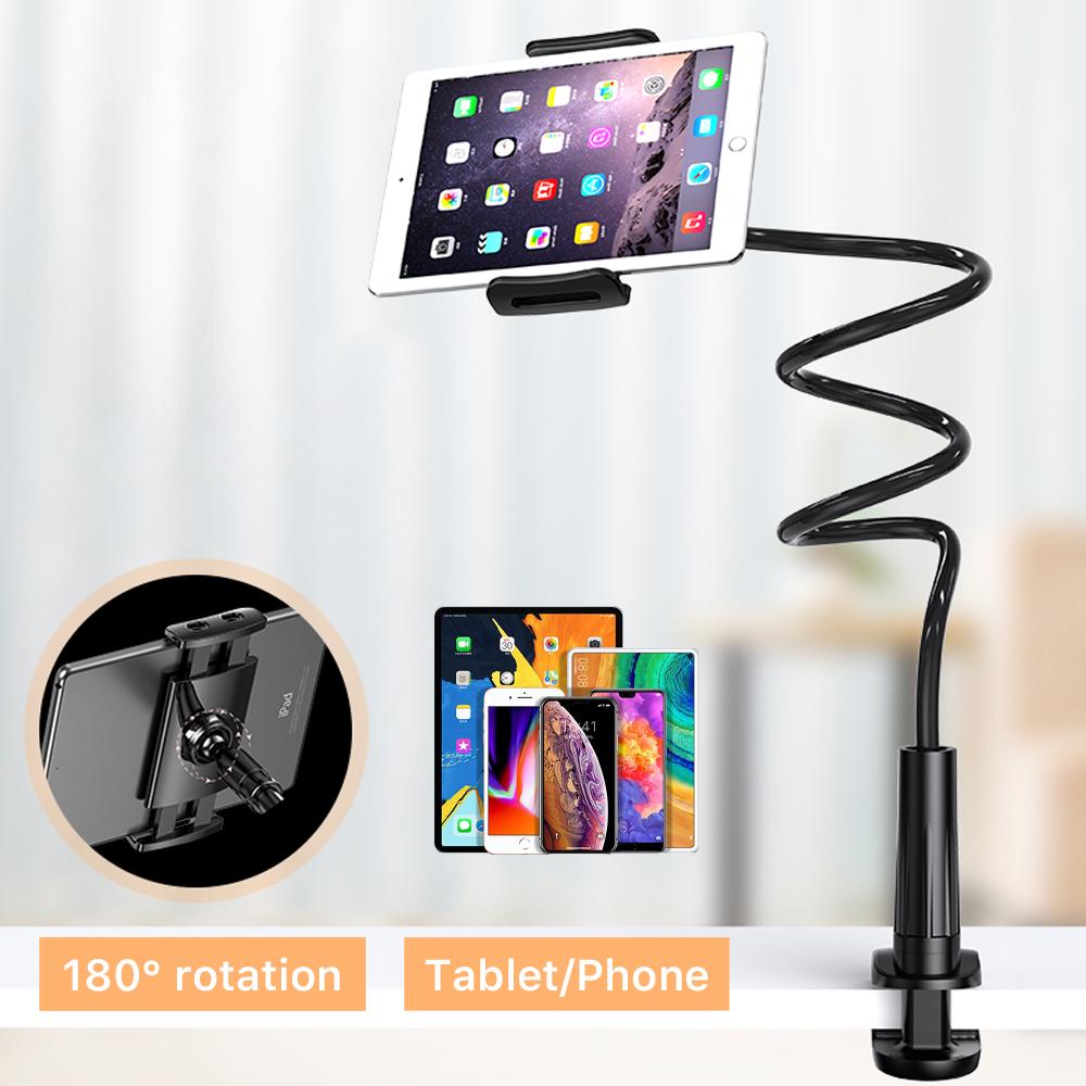 Bedside Table Tablet Stand Adjustable Long Arm Clamp Tablet Lazy Stand Suitable For iPad Samsung 4-11 Inches