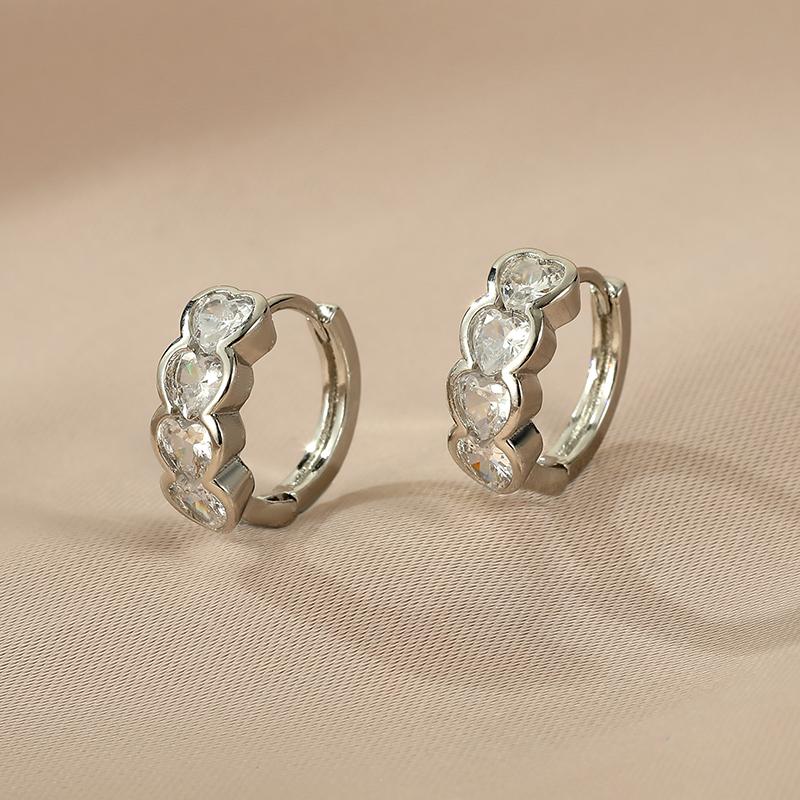 New Crystal Hoop Earrings With Bling Bling Cubic Zirconia Temperament Women Earrings High Quality  Color Trendy Jewelry