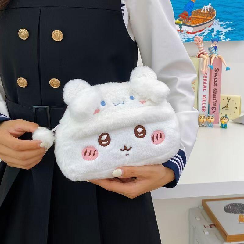 Chiikawa Plush Pencil Case Kawaii Soft Stuffed Stationery Bag Large Capacity Cosmetic Pouch Cute Desk Organizer Birthday Gift
