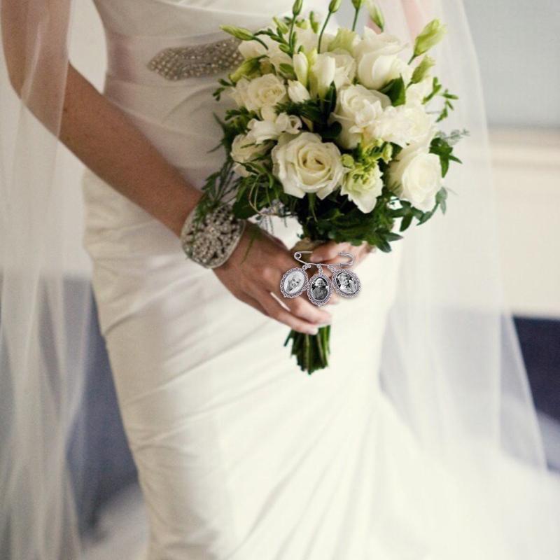 Wedding Bouquet Glamour Bridal Bouquet Photo Glamour Lace Oval Bridal Pendant Memorial Angel Photo Ornament Party Decor