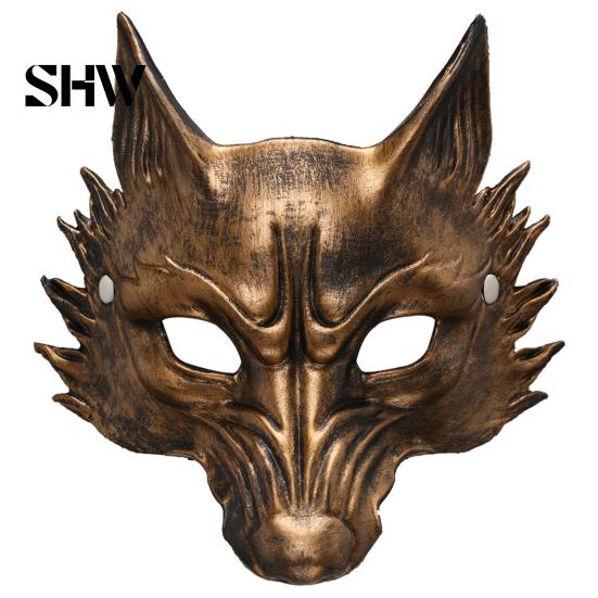 Langlebige leichte Karneval-Requisiten Schwarze Goldene Wolf Halloween-Maske, 3D PU-Schaum Mardi-Gras-Party Einzigartige Festival-Masken für Cosplay-Requisiten, Maskenball