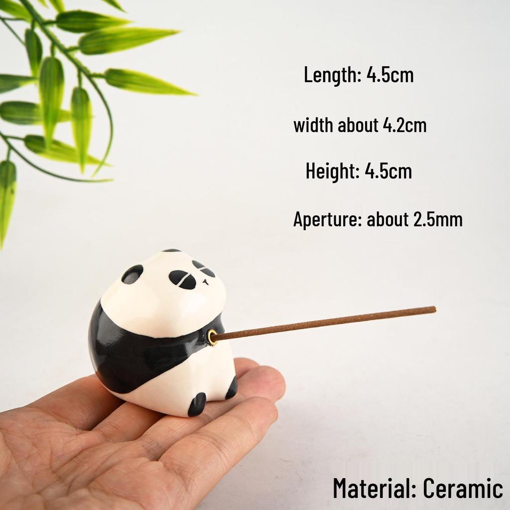 Ceramic Panda Incense Holder - Chinese Style Indoor Burner for Tea Ceremony and Home Decor