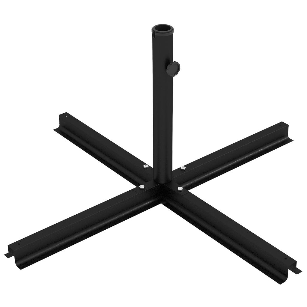 Parasol Base. Cross Base. Weatherproof. 100 X 100 X 75 Cm. Black