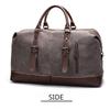 Simple Men Canvas Travel Bag PU Leather Outdoor Sports Gym Fitness Bag Large Capacity Multiple Pockets Handbag Weekend Carry On Duffel Bag