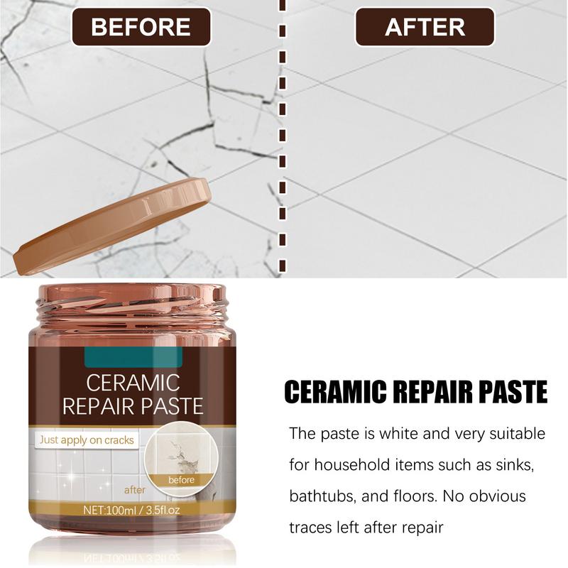 100ml Badewannen-Rissreparatur Keramikfliesen Kleinloch-Reparatur Heimwand-Reparaturset Für Emaille Glasfaser Porzellan Kratzer Dellen