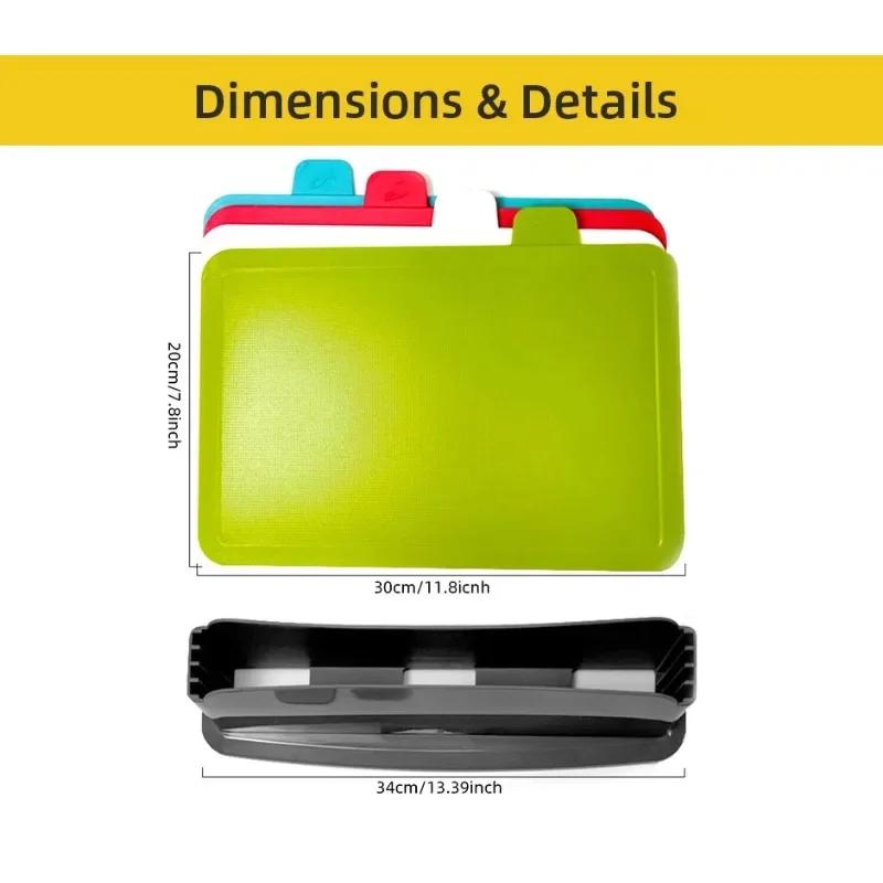Cutting Board Sorting Cutting Board 4pcs Sets for Anti Bacterium Plastic Chopping Board Plastic Dishwasher Safe Kitchenware