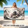 Floral Garden Theme Soft Beach Towel Personalized Custom Name Text Towel Portable for Beach Pool Travel
