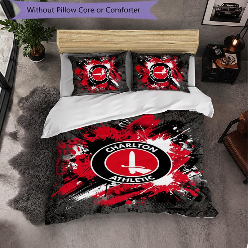 Biancheria da letto a tema Charlton Athletic FC Set 3 Pezzi Copripiumino Biancheria da letto Decorativa Per Camera Adolescenti Decorazione Casa