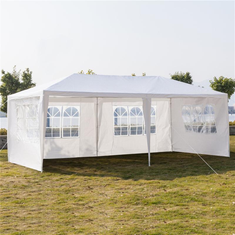 3x6m 6-sided 2 Doors Spiral Tube Pergola White Pe Cloth Strong Waterproof Tent For Household Wedding