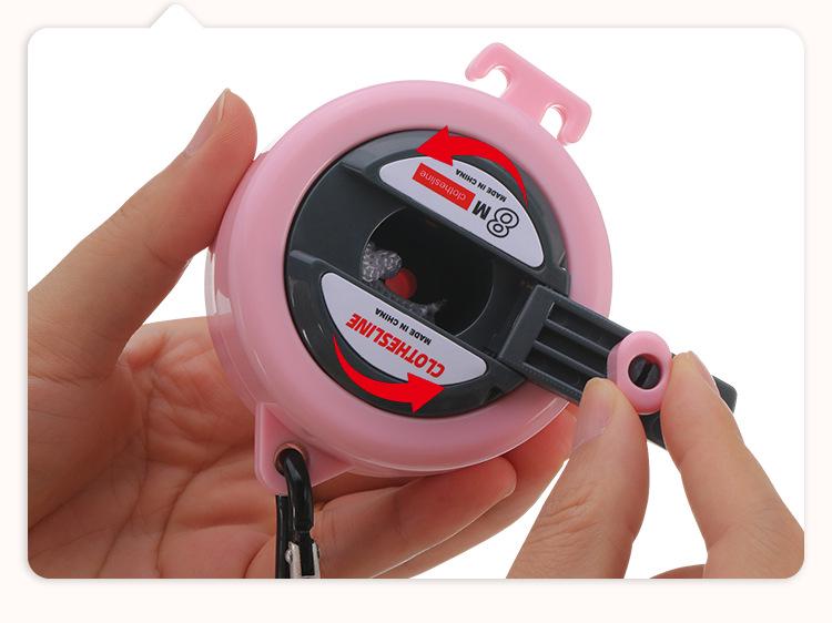 Windproof Retractable Hand-Crank Clothesline: Portable, Punch-Free, Anti-Slip for Travel & Hotels