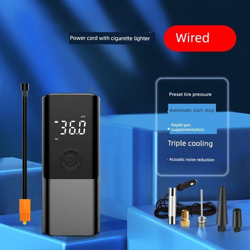 Cross-Border Vehicle Air Pump Wireless Portable Mini Handheld Air Pump Tire Tire Pump Digital Display Inflator Wired digital display model