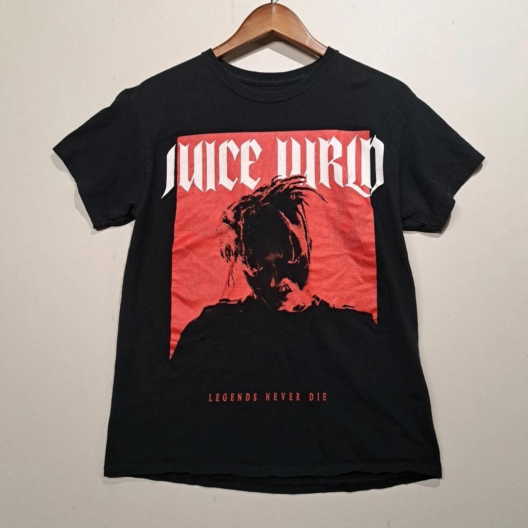 

Juice Wrld World Legends Never Die T Shirt 999 Medium Black Red Short Sleeve M 4XL