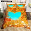 Autumn Tree Leaf King Queen Bedding Set Cartoon Botanical Duvet Cover Fallen Leaves Quilt Cover 2/3pcs Polyester Comforter Cover
