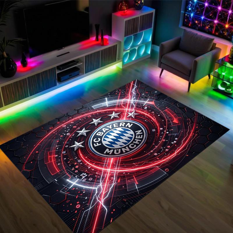 Bayern Munich Design Crystal Velvet Carpet Cozy Non?Slip Printed Rug For Bedroom Living Room Entrance