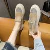 Lace Mesh Breathable Shoes for Women Summer Daily Routine Korean Designer Luxury Rhinestone Slip On Casual Light Woman Footwear