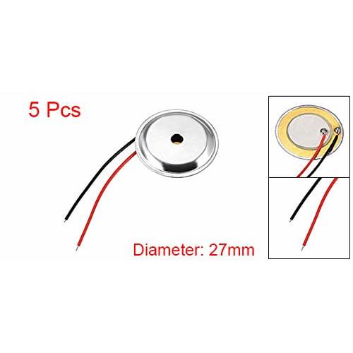 uxcell Piezo Disc Brass 27mm Piezo Pickup Plate Diameter Piezo Sensor Compatible with CBG Guitars, Pack of 5