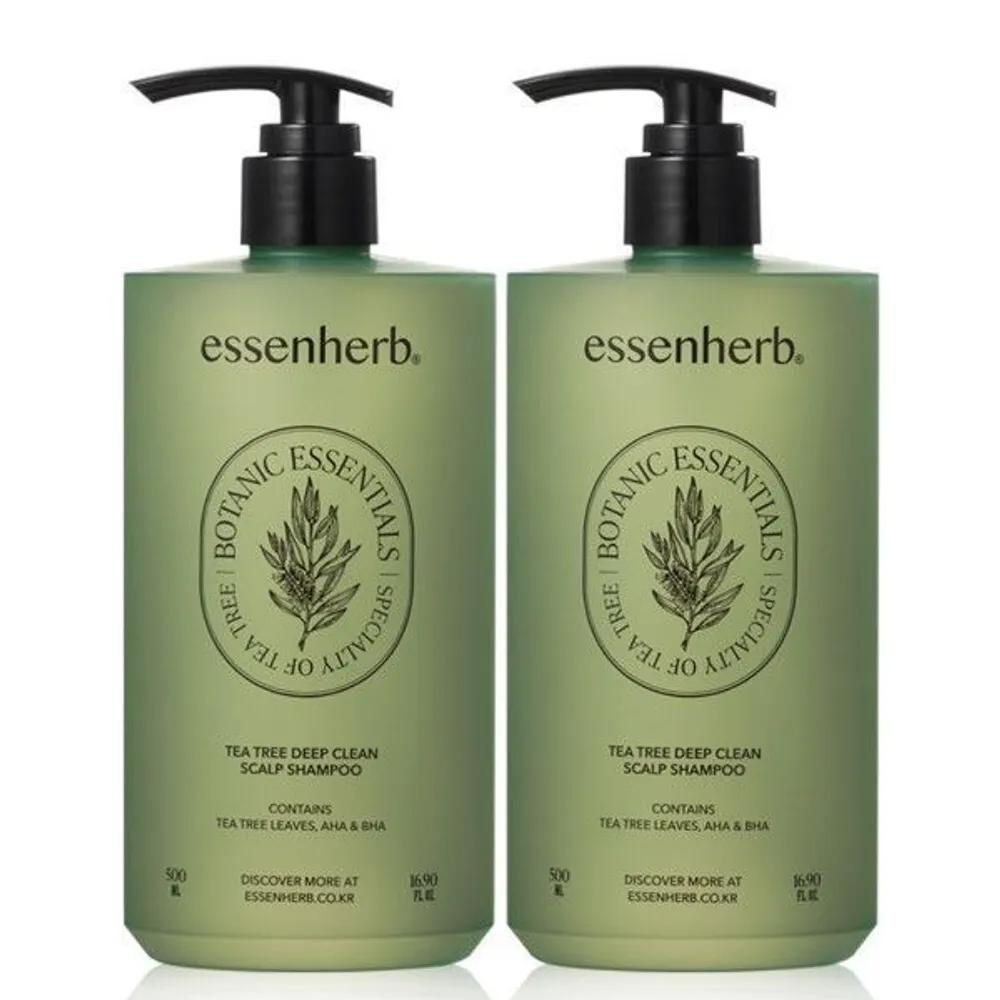 Essenherb Tea Tree Deep Clean Scalp Care Shampoo 500ml+500ml/Scalp Soothing