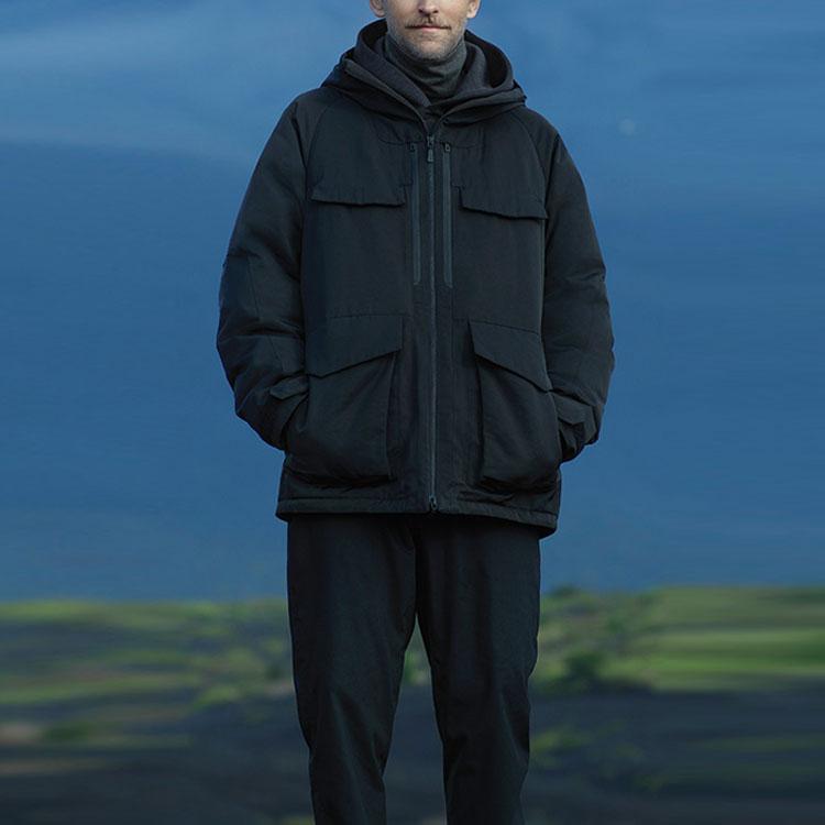 Uniqlo X White Mountaineering Collaboration High-Performance Composite Zipper Loose-Fit Hooded Down Jacket Men outerwear Black 442563-09