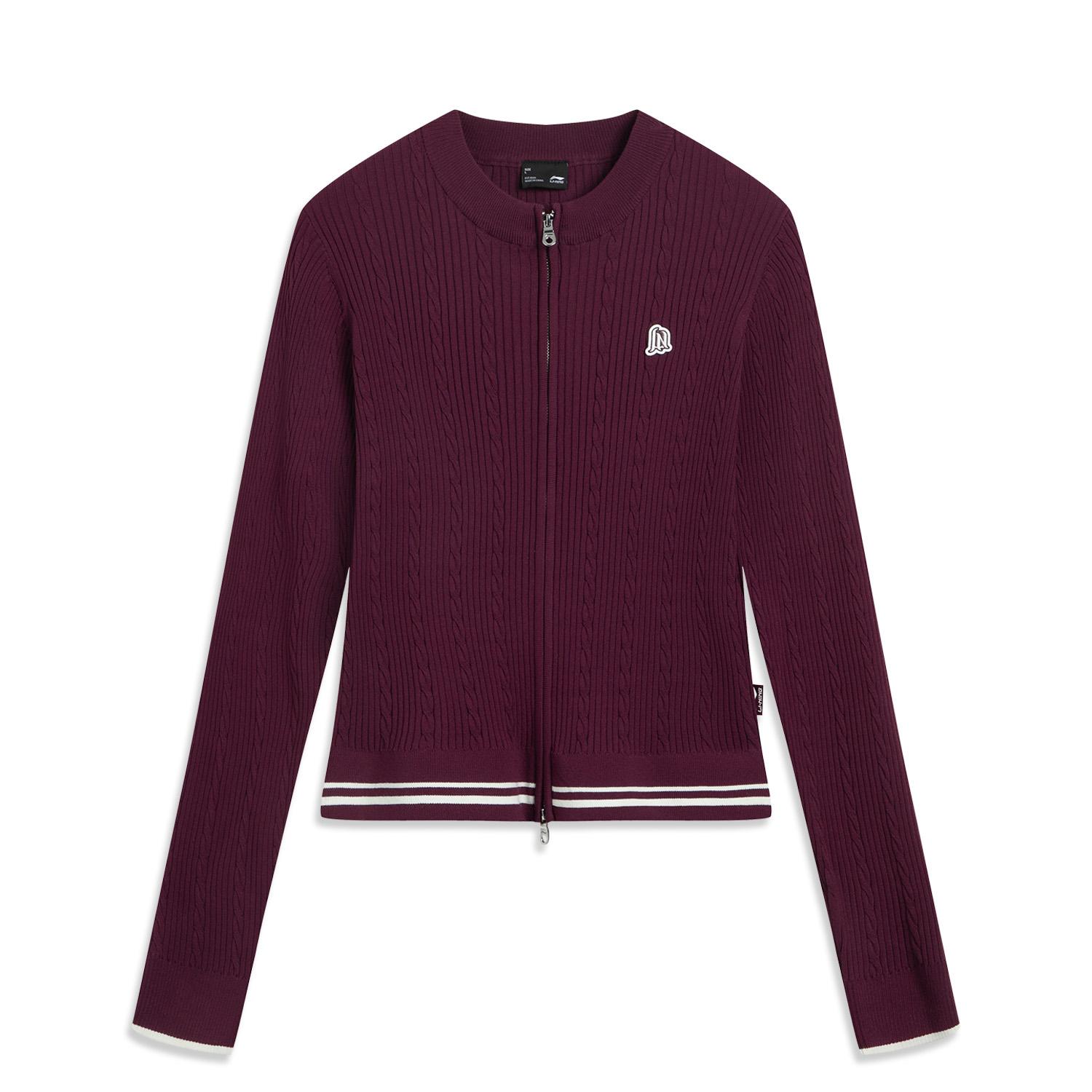 

Li Ning Спортивный стиль жизни Серия Молния Мягкий Удобный Дышащий Универсальный Полосатый Кардиган С Длинным Рукавом Свитер Женский свитер AMBV430-4 XS