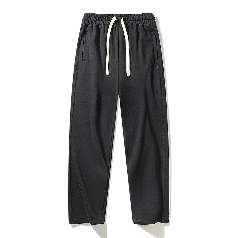 Trendy Knitted Cotton Terry Export Casual Sports Pants Black 3XL(90-100kg)