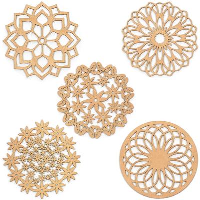Sikten Nordic Goods Lithuanian Wooden Coasters, Set of 5 (No. 35, 43, 45, 114, 119), Each Coaster Approx. 10cm X 10cm
