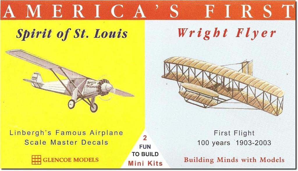 Platz Glenco Models American Aviation History Set Spirit of Louis Wright Flyer Set Plastic Model GM03102 1/110 St. & 1/105 2-Piece (Airplane)