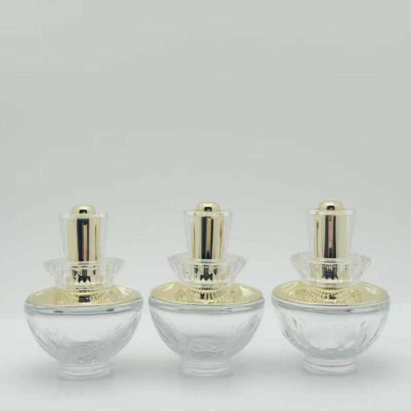 Petal-Shaped Dropper Essential Oil Bottle 30ml with Press Pump for Serums