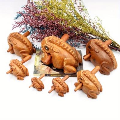 Thailand Frog Wood Carving Ornaments Hand-carved Toad Creative Vocal Toys Solid Wood Toad Craft Scenic Souvenirs