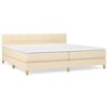 3140646 vidaXL Divan Bed with Mattress Cream 200x200 Cm Fabric