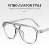 Fashion Blue Light Blocking UV Lightweight 8196 [Cyxus] Glasses, Glasses, Non-Prescription, Protection, Design, Stylish, Unisex, (Clear Gray)