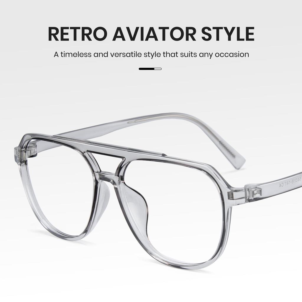 Fashion Blue Light Blocking UV Lightweight 8196 [Cyxus] Glasses, Glasses, Non-Prescription, Protection, Design, Stylish, Unisex, (Clear Gray)