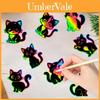 Cat Birthday Party Decor Scratch Card Kit With Colorful Finish And Diy Hanging For Kids Celebrations
