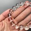 Natural Ice Clear Crystal Bracelet: Round Beads, Zen-Inspired Gift for Girls & Couples