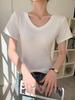 Women's V-neck Short Sleeve Summer Loose Fit T-shirt