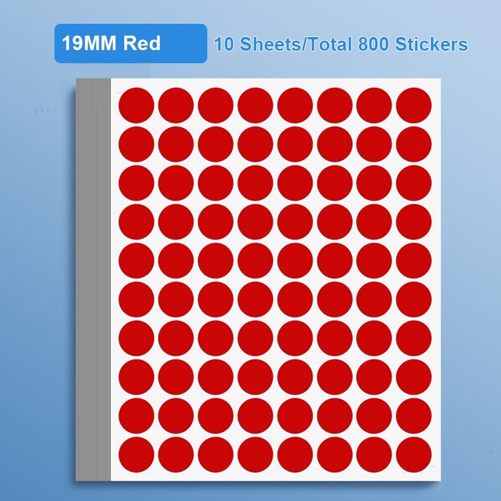 10Sheets Writable Material Dot Adhesive Stickers Self-Adhesive Round Classification Markers 19MM Tag Sticker Handwritten Labels