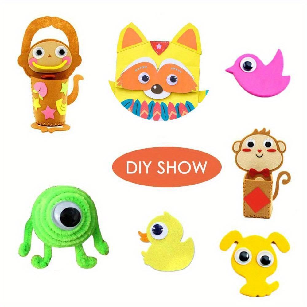 300Pcs/Box DIY Wiggly Googly Eyes Stickers Black White Color Self-Adhesive Doll Eye DIY Craft Supplies