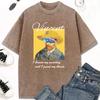 T-shirt Stampata con Pittura ad Olio Personalizzata Estiva T-shirt Vintage Lavata ad Acqua morbida per Uomo e Donna T-shirt Comoda