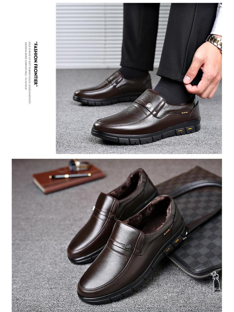 Waterproof Cowhide Leather Chef Shoes for Men - Wide Fit
