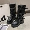 Versatile British wind cool Sa locomotive boots children 2025 autumn new retro trouser boots thick-soled heightening stacking boots