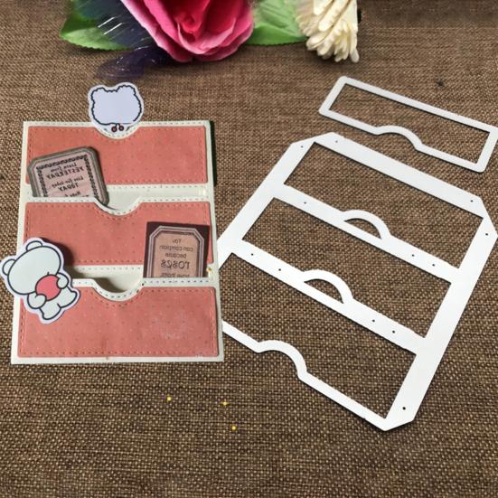 Embosser Template Suture Slot Pocket Pattern Eco-Friendly Carbon Steel Tag Pocket Collection Card Crafts Die for Card Making
