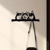 Chic Husky Trio Wall-Mounted Key Rack Stylish Black Metal Entryway Hanger, Decorative Storage Hook for Home & Room Organization