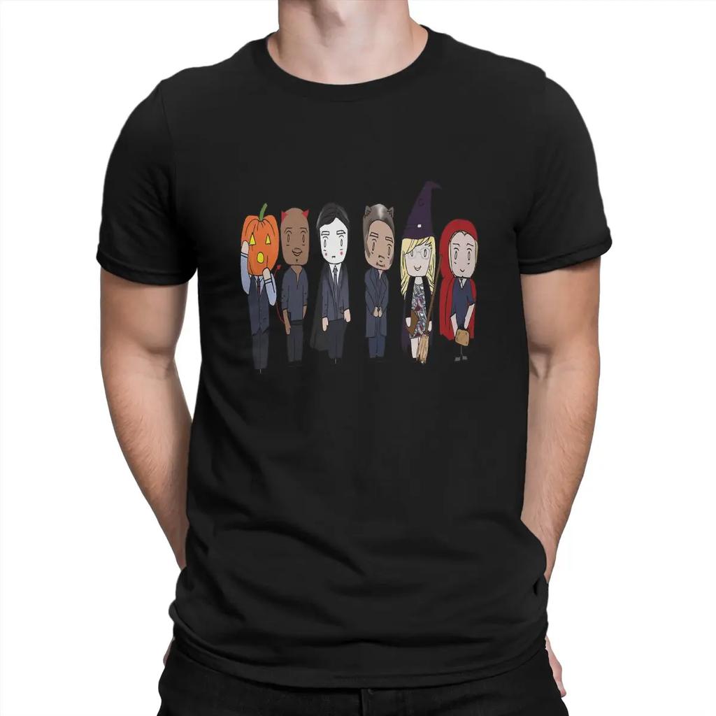 Vintage BAU Unit Criminal Minds Halloween T-Shirt Men Cotton T Shirts Criminal Minds Aaron Hotchner Short Gift Clothes