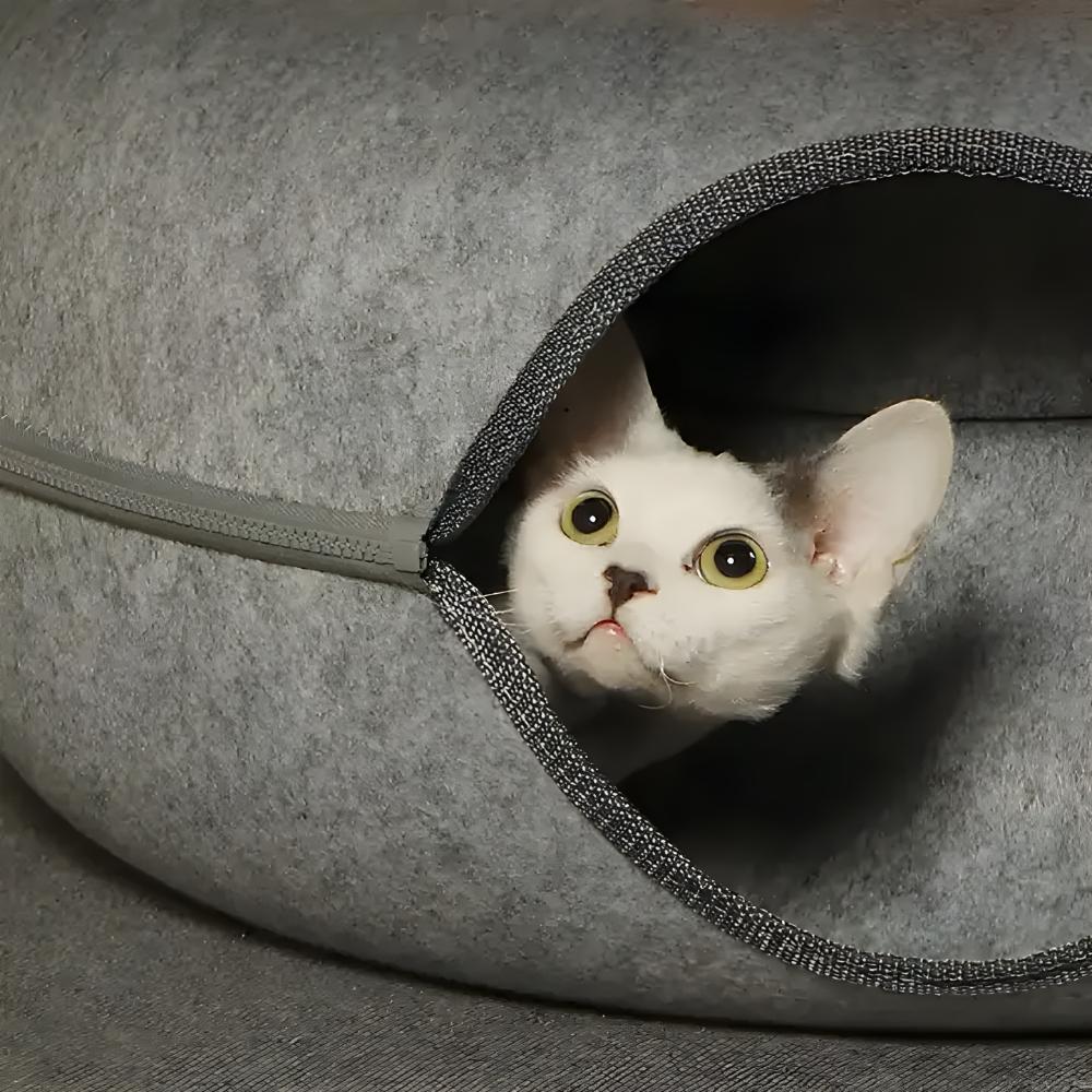Bed Tunnel Donut House Bed Anti-stress Toy for Cats Round PetJet
